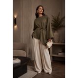 BVOİCE SELECTİONS Asimetrik Kesim oversize tunik-Yeşil