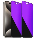 BWEDXEZ 2 paket 360 derece anti-mavi gizlilik temperli cam iPhone 15 Pro Anti-Spy 4 yön ekran koruyucu film 4 taraf anti-peeping 6.1 inç