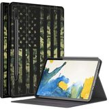 BWEGRHE Askeri Kamuflaj Bayrak Kılıf Samsung Galaxy Tab S8 Plus/Tab S7 FE 12,5 inç 2021 / Galaxy Tab S7 Plus 2020 için, Darbeye Dayanıklı PU Deri Katlanır İnce Kılıf Otomatik Uyku/Uyanma Galaxy Tab S7 FE için