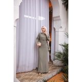 Bwest Keten Elbise - Haki - 40