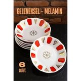 BX Melamin Çay Tabağı 6 Adet Geleneksel Türk Çay Bardağı Altlığı