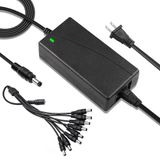 BXIZXD Güvenlik Kamerası Güç Adaptörü, Lorex, Samsung, Q-See, Night Owl, Swann ve Annke Kameraları için 12 V 5 A 100 V-240 V AC - DC 8 Yönlü Güç Dağıtıcı Kablo, RGB LED Şerit Işıklar