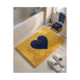 bxtasarım 40/60 cm peluş kalpli banyo paspasi