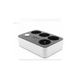 BY A.D.M 3 Usb Çıkışlı 2.4a Auto Usb Port Hızlı Şarjlı Akım Koruyuculu 4 Priz ADM9092