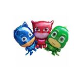 BY A.D.M Pija Maskeliler Helyumla Uçan Büyük Boy Folyo Balon 3 Adet Pj Maskeliler Pija Maske 3 Adet