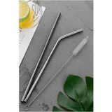 By Akcakese 3 Parça Metal Pipet Seti Paslanmaz Çelik Pipet ve Çubuk Pipet Temizleme Fırçası 90 - 1 Adet - Renkli