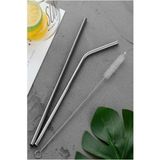 By Akcakese 3 Parça Metal Pipet Seti Paslanmaz Çelik Pipet ve Çubuk Pipet Temizleme Fırçası 90 - Çok Renkli - Standart