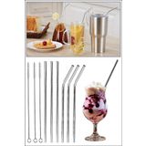 by AKCAKESE 9 Parça Metal Pipet Seti Paslanmaz Çelik Pipet Ve Çubuk Pipet Temizleme Fırçası - 1054204183081
