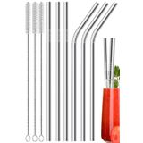 by AKCAKESE 9 Parça Metal Pipet Seti Paslanmaz Çelik Pipet Ve Çubuk Pipet Temizleme Fırçası - decossa123