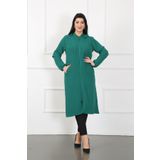 By Alba Collection Kadın Haki Ayrobin Kumaş Metal Detay Büyük Beden Hırka