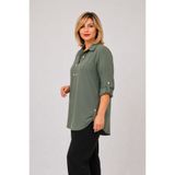 By Alba Collection KADIN HAKİ DÜĞME DETAY BÜYÜK BEDEN VİSKON GÖMLEKKADIN HAKİ DÜĞME DETAY BÜYÜK BEDEN VİSKON GÖMLEK