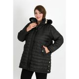 By Alba Collection Kadın Siyah İçi Yün Kıvırcık Şişme Mont