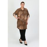 By Alba Collection Kadın Taba Pamuk Viskon Büyük Beden Tunik