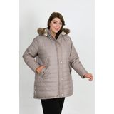 By Alba Collection Kadın Vizon İçi Yün Kıvırcık Şişme Mont