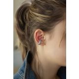 BY BARUN SİLVER Kıkırdak Yıldız Earcuff 925 Ayar Zirkon Taşlı Beyaz Silver Sıkıştırmalı Gümüş Kıkırdak Küpe
