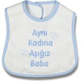 by BebekOdam Aynı Kadına Aşığız Baba Yazılı Mavi Önlük