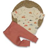 by BebekOdam Erkek Bebek Ekru Turuncu Renkli Araba Desenli Fitilli 2'li Takım - 1014992 - 3 - 6 Ay