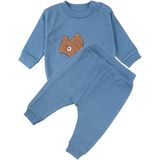 by BebekOdam Erkek Bebek Mavi Kahve Ayı Nakışlı Ipli Ikili Takım - 1016438 - 3 - 6 Ay