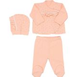 by BebekOdam Kız Bebek Somon Çiçek Desenli Fisto Detaylı 3'lü Takım - 1014901 - 3 - 6 Ay