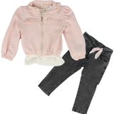 by BebekOdam Kız Çocuk Pembe Ceket Siyah Kot Pantolonlu Badili Takım 3'lü Takım - 1015605 - 2 Yaş