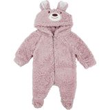 by BebekOdam Unisex Pembe Ayı Nakışlı Kapşonlu Peluş Tulum - 1016552 - 6 - 9 Ay