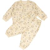 by BebekOdam Unisex Sarı Ayıcık Tavşan Baskılı Çıtçıtlı Pijama Takımı - 1016590 - 9 - 12 Ay