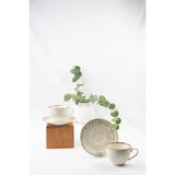 By Bone Porselen Oliva 4 Parça 2 Kişilik Porselen Cappuccino ve Latte Kahve Fincan Takımı 220 cc