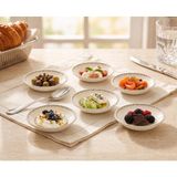 By Bone Tessera 6'lı Porselen Çerezlik Kahvaltılık Sosluk Reçellik Sunum Seti -13 cm (150CC)