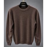 By Bülent Bybülent Erkek Saf Yün Kaliteli Tüylenmez Özel Üretim Bisiklet Yaka Kazak Sweat - Kahverengi - XL