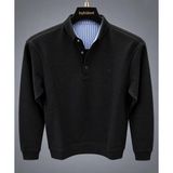 By Bülent Bybülent Erkek Selanik Polo Yaka Tüylenmez Kaliteli Kazak Sweat - Siyah