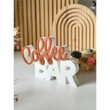 By Cael Design Coffee Bar Yazılı Dekoratif Obje – Modern 3D Baskı Tezgah & Mutfak Dekoru