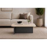 By Cino Napoli Membran Mdf Traverten Desenli Asimetrik Ayaklı Modern Orta Sehpa - TRAVERTEN-GRİ