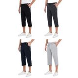 BY COMEOR Erkek 4'Lü Yanları Cepli Bermuda Diz Altı Kapri Beli Ayarlanabilir Lastikli Uzun Şort 5XL