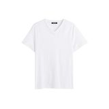 BY COMEOR Erkek Basıc Slim Fit Pamuklu Kısa Kollu V Yaka T-shirt (Beyaz, XL)