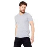 BY COMEOR Erkek Basıc Slim Fit Pamuklu Kısa Kollu V Yaka T-shirt (Gri, M)