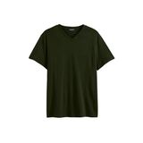 BY COMEOR Erkek Basıc Slim Fit Pamuklu Kısa Kollu V Yaka T-shirt (Haki, 3XL)
