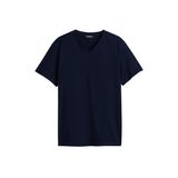 BY COMEOR Erkek Basıc Slim Fit Pamuklu Kısa Kollu V Yaka T-shirt (Lacivert, S)
