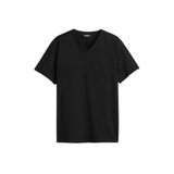 BY COMEOR Erkek Basıc Slim Fit Pamuklu Kısa Kollu V Yaka T-shirt (Siyah, 4XL)