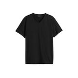 BY COMEOR Erkek Basıc Slim Fit Pamuklu Kısa Kollu V Yaka T-shirt (Siyah, L)