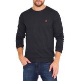 BY COMEOR Erkek Bisiklet Yaka Göğüs Nakış Detaylı Siyah Sweatshirt L