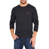 BY COMEOR Erkek Bisiklet Yaka Göğüs Nakış Detaylı Siyah Sweatshirt XL