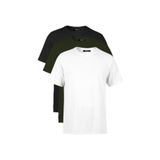 BY COMEOR Erkek Çok Renkli T- Shirt Regular Fit Rahat Kesim Bisiklet Yaka 3'lü Basic Tişört Paketi Haki S