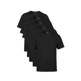 BY COMEOR Erkek Çok Renkli T- Shirt Regular Fit Rahat Kesim Bisiklet Yaka 5'li Basic Tişört Paketi SİYAHLAR 4XL