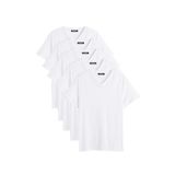 BY COMEOR Erkek Çok Renkli T- Shirt Regular Fit Rahat Kesim V Yaka 5'li Basic Tişört Paketi BEYAZLAR 5XL