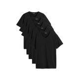 BY COMEOR Erkek Çok Renkli T- Shirt Regular Fit Rahat Kesim V Yaka 5'li Basic Tişört Paketi SİYAHLAR L