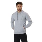 BY COMEOR Erkek Gri Kapüşonlu Nakış Detaylı Sweatshirt L
