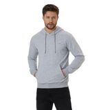BY COMEOR Erkek Gri Kapüşonlu Nakış Detaylı Sweatshirt XXL