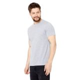 BY COMEOR Erkek Gri Slim Fit Pamuklu Kısa Kollu Bisiklet Yaka T-shirt 5XL