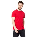 BY COMEOR Erkek Kırmızı Slim Fit Pamuklu Kısa Kollu Bisiklet Yaka T-shirt 6XL