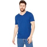 BY COMEOR ERKEK Mavi Basıc Slim Fit Pamuklu Kısa Kollu V Yaka T-Shirt MAVİ 5XL